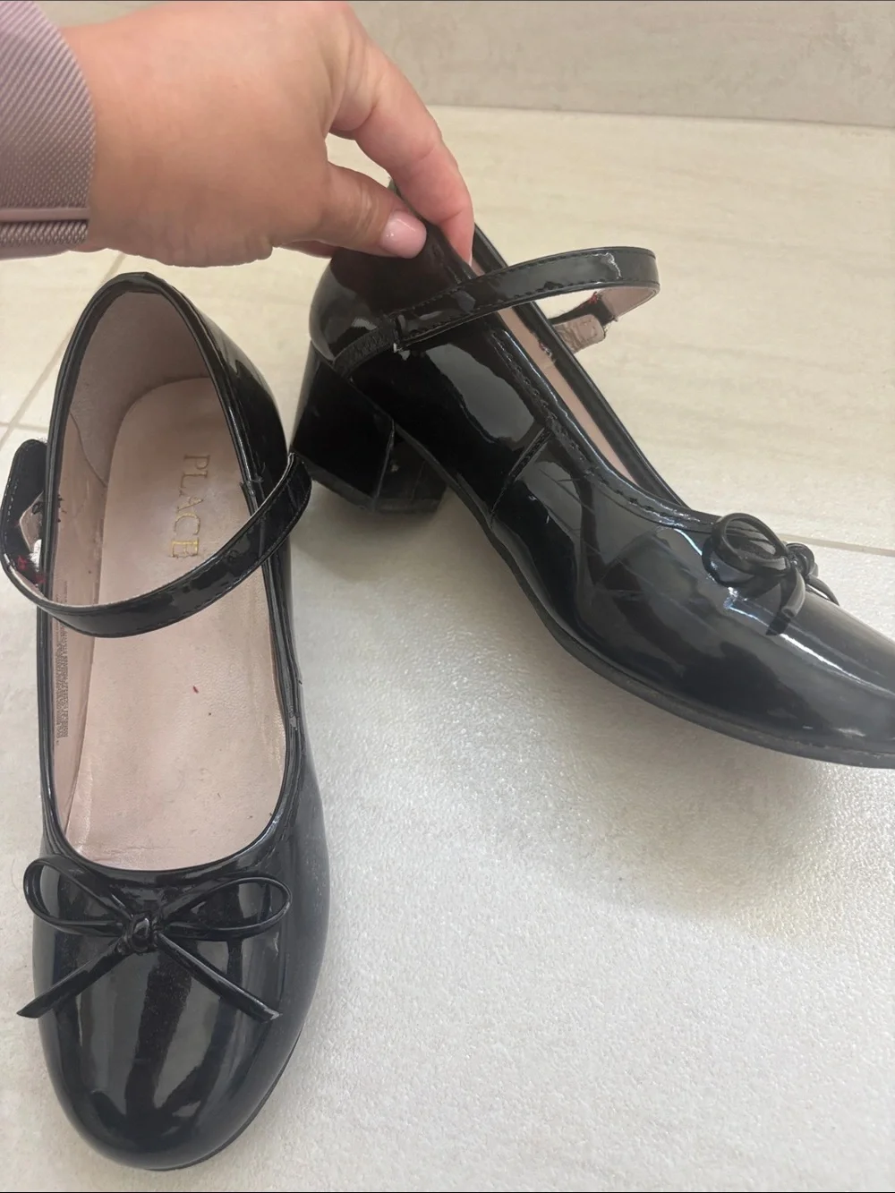 The Children's Place Black Patent Mary Jane Dress Shoes with Bow
